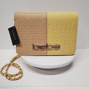 Bebe Ailey Emboss Large Crossbody Blonde/ Multicolor  NWT MSRP $89